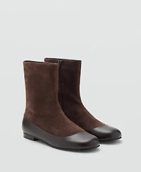 Mango Women's Combined Leather Ankle Boots
