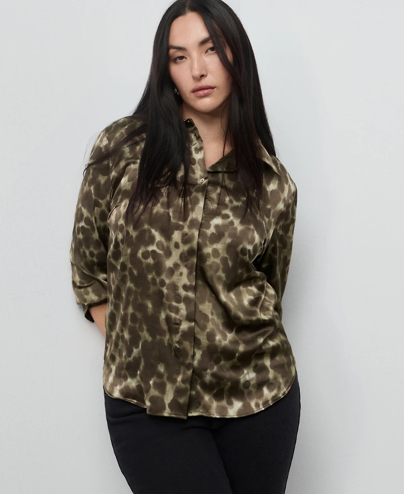 Mango Women's Satin Print Shirt