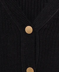Mango Women's Ribbed Buttoned Cardigan