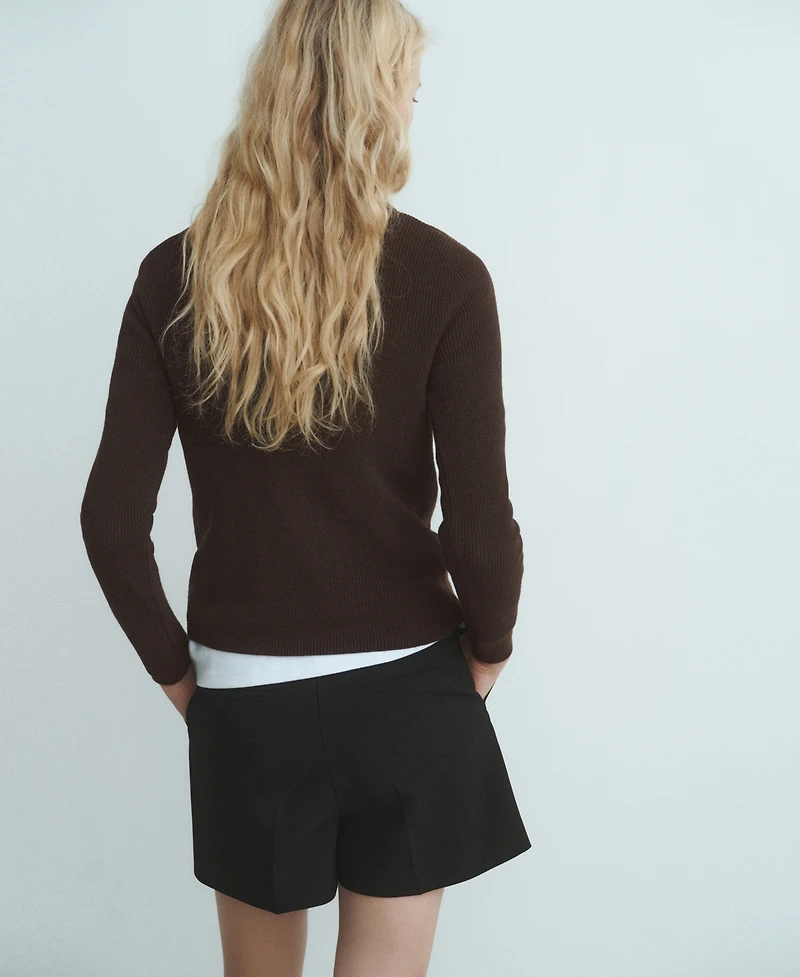 Mango Women's Asymmetrical Neck And Buttons Sweater
