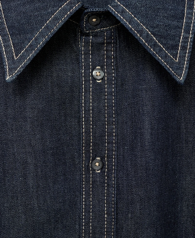 Mango Women's Seams Detail Denim Shirt