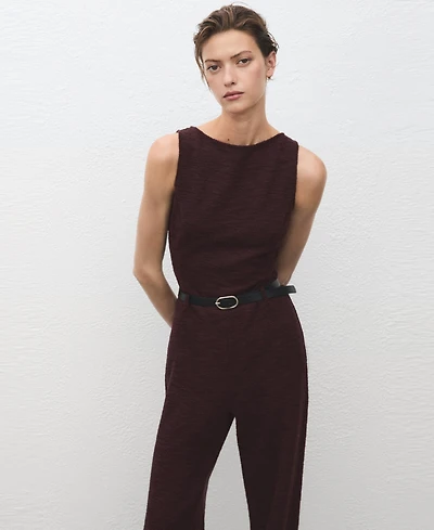Mango Women's Marl Belted Jumpsuit