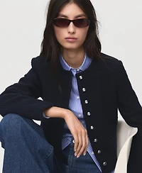 Mango Women's Jewel Buttons Boucle Jacket