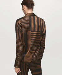 Mango Women's Striped Satin Blouse