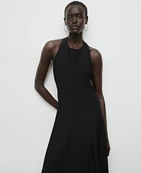 Mango Women's Halter-Neck Pleated Dress