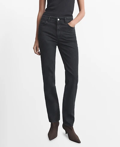 Mango Women's Mid-Rise Straight Jeans