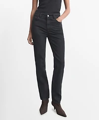 Mango Women's Mid-Rise Straight Jeans