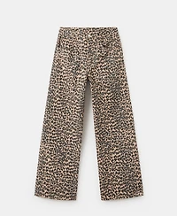Mango Women's Leopard-Print Straight Jeans