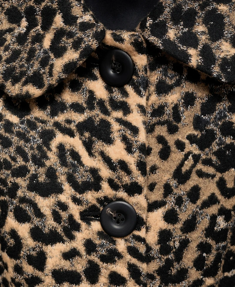 Mango Women's Leopard-Print Long Coat