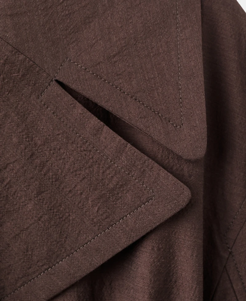 Mango Women's Long Virgin Wool Trench Coat