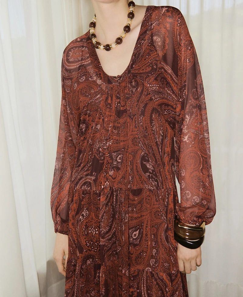 Mango Women's Paisley-Print Oversized Dress