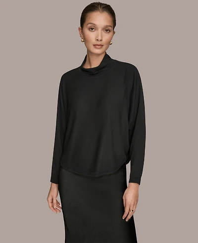 Donna Karan Weekend Women's Mock Neck Long Sleeve Top
