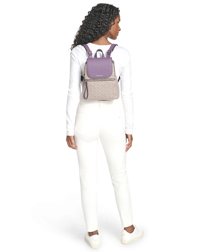 Calvin Klein Garnet Signature Triple Compartment Backpack