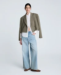 Kenneth Cole Women's Solid Poplin Button Front Shirt