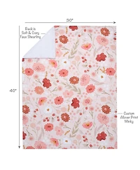 Bedtime Originals Flower Power Floral/Strawberry Soft/Cozy Fleece Baby Blanket