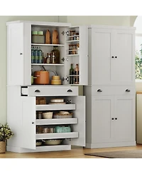 Kitchen Pantry Storage Cabinet 72.8" H