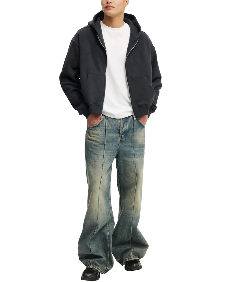 Cotton On Men's Cropped Zip Up Hoodie