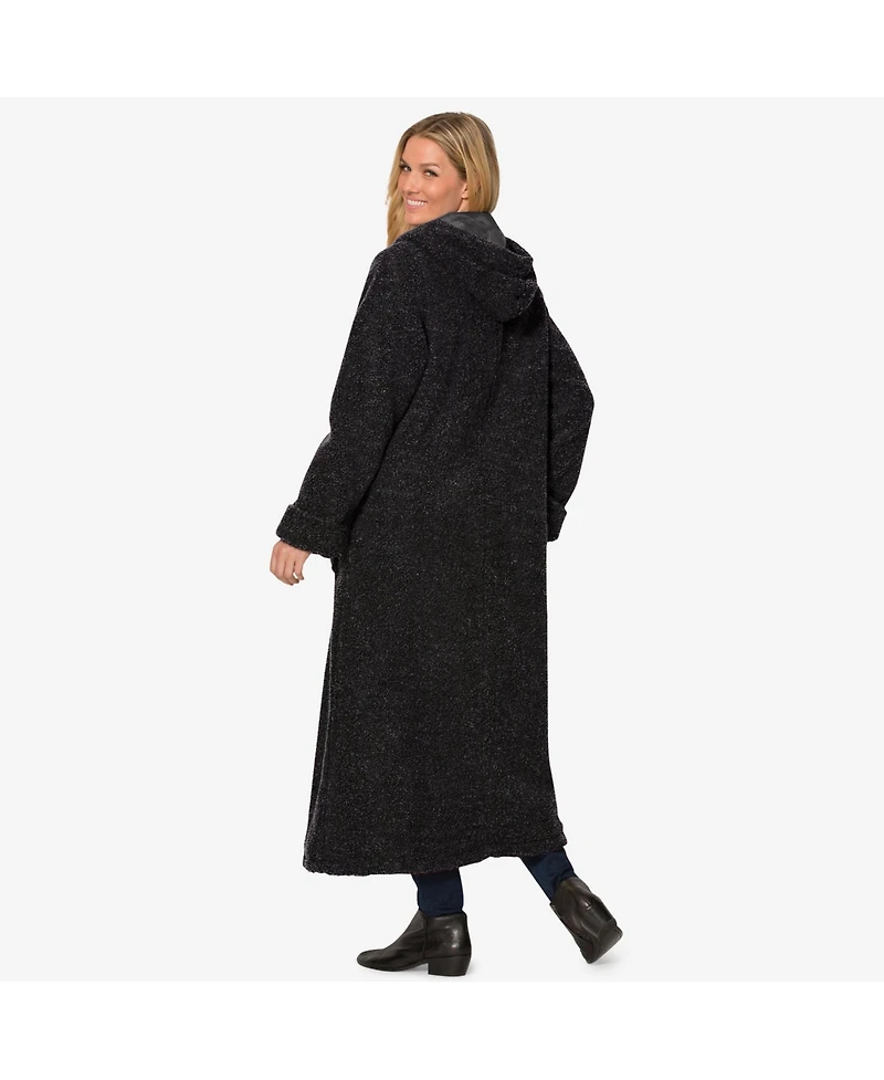 Woman Within Plus Size Long Hooded Berber Fleece Coat