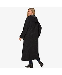 Woman Within Plus Size Long Hooded Berber Fleece Coat