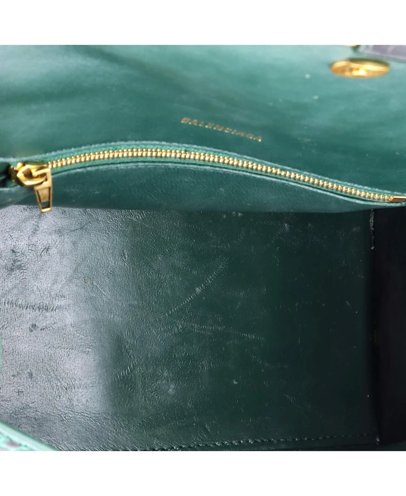 Pre-Owned Balenciaga Hourglass Top Handle Bag Embossed Leather