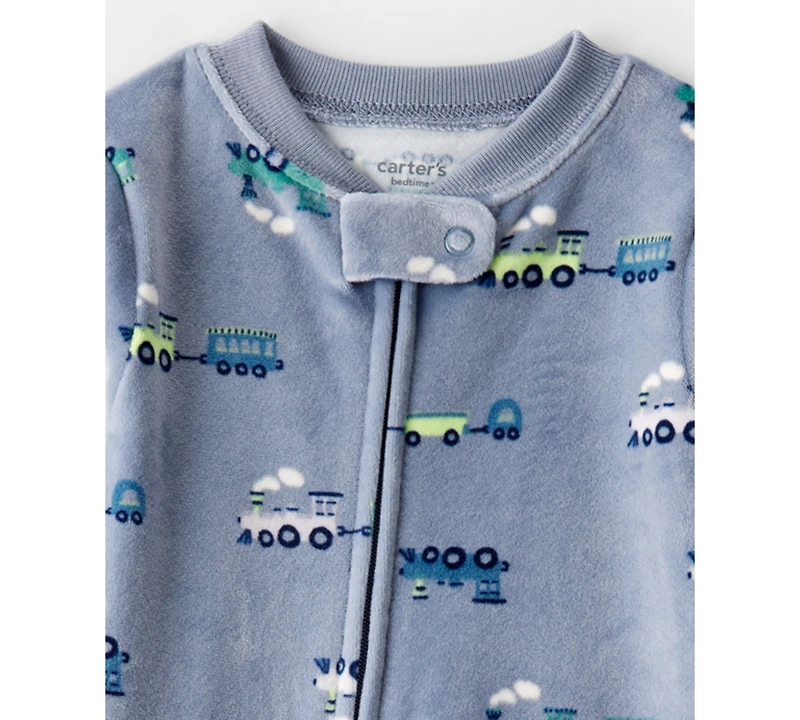 Carter's Baby Boys Train Printed Footed Long-Sleeve Bodysuit
