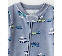 Carter's Baby Boys Train Printed Footed Long-Sleeve Bodysuit