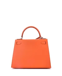 Pre-Owned HERMA‰S Kelly 28 Handbag Orange Epsom with Palladium Hardware