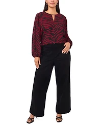 Vince Camuto Plus Printed Long Sleeve Top