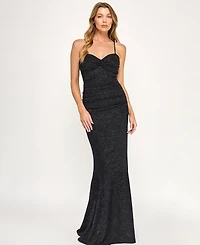 City Studios Juniors' Glitter Tie Back Maxi Dress
