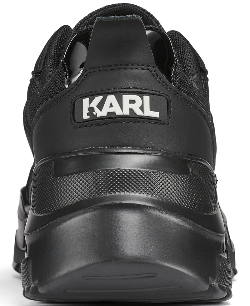 Karl Lagerfeld Paris Men's Patent Detail Round Toe Runner Shoes