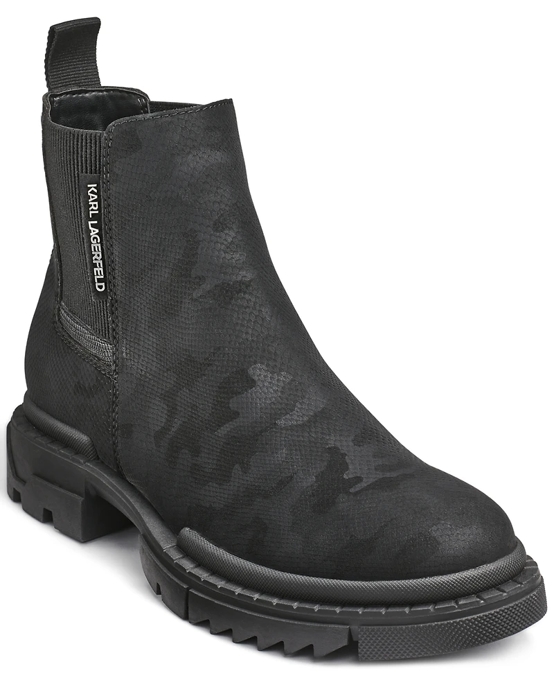 Karl Lagerfeld Paris Men's Camo Chelsea Boots