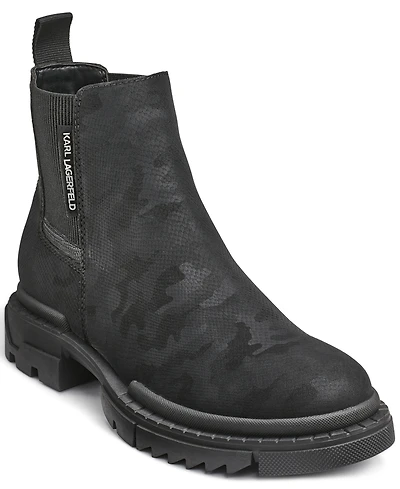Karl Lagerfeld Paris Men's Camo Chelsea Boots