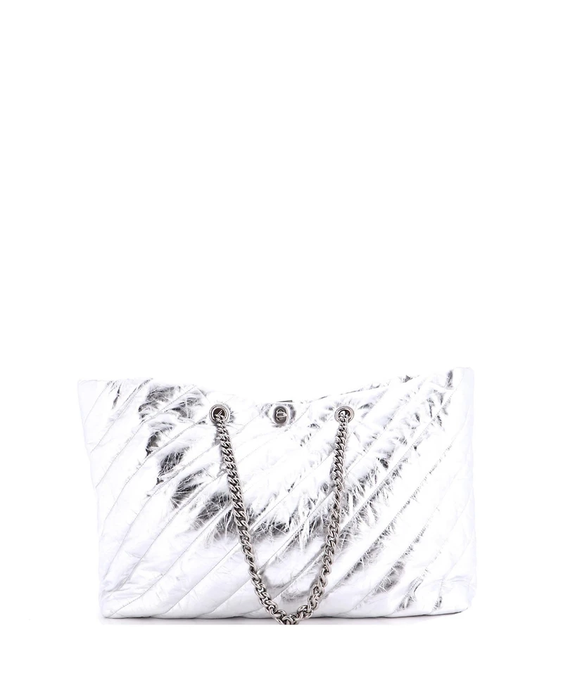 Pre-Owned Balenciaga Large Crush Carry All Chain Tote Quilted Leather