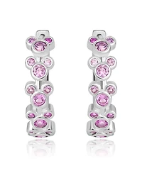 Disney Mickey Mouse Endless Hoop Earrings Cubic Zirconia Disney Pink Hoops
