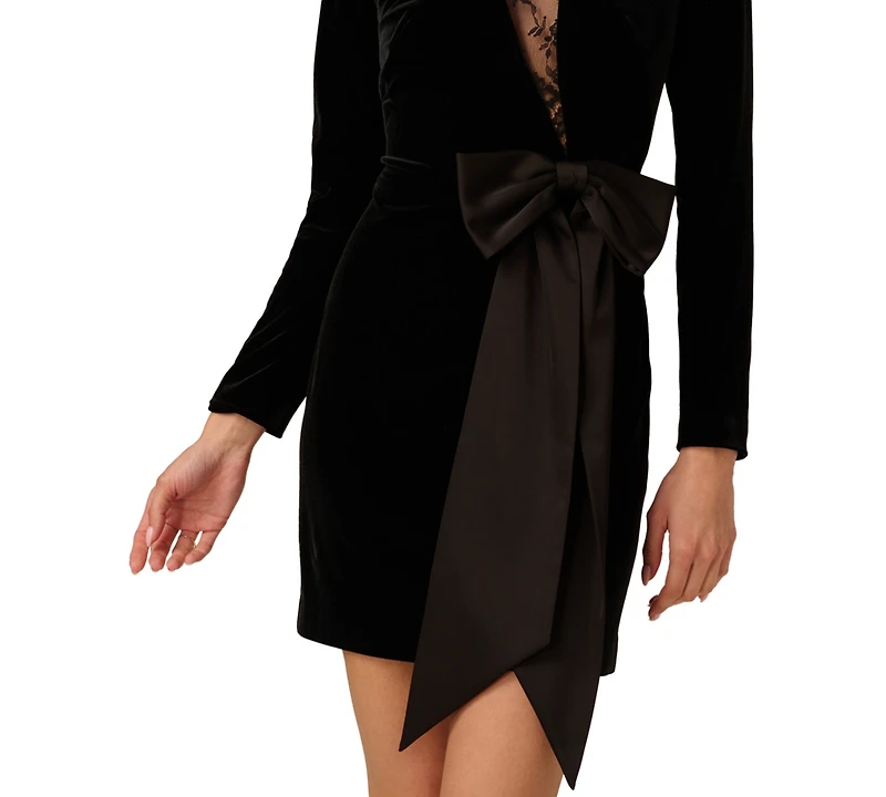 Adrianna Women's Bow Detail Long Sleeve Mini Dress