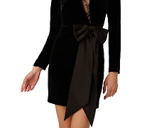 Adrianna Women's Bow Detail Long Sleeve Mini Dress