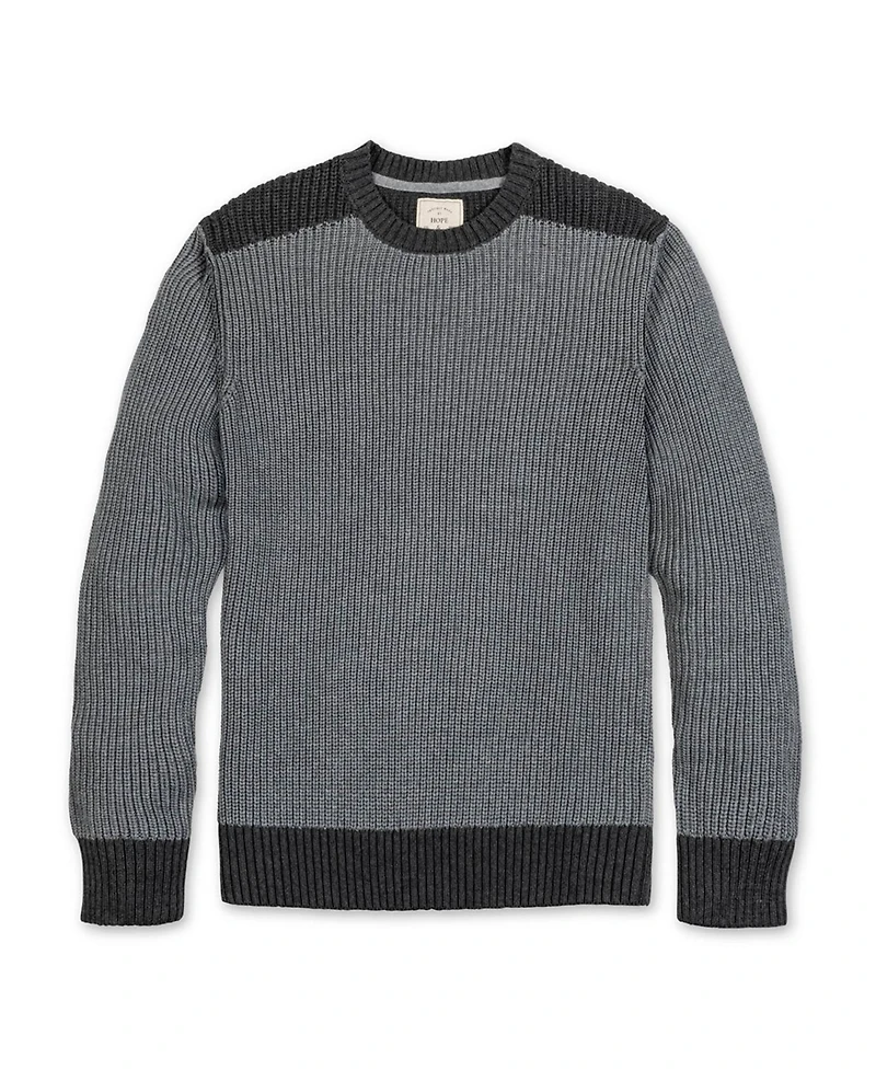 Hope & Henry Men's Organic Crew Neck Shoulder Detail Sweater