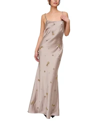 Lily and Lionel London Women's Starburst All Over Embellished Maxi Dress