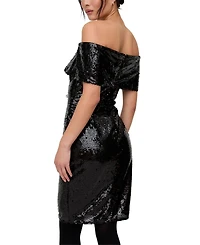 Lily and Lionel London Women's Jaya Off The Shoulder Sequins Midi Dress