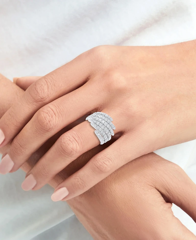 Forever Grown Diamonds Lab-Grown Diamond Ring (2.ct. t.w.) in 14K Gold Plated Sterling Silver