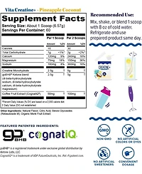 Vitauthority Us Vita Creatine + Pineapple Coconut 394g Round Tub (60 srv)