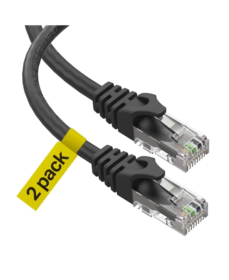 Ultra Clarity Cables Cat 6 Ethernet Cable 2 Pack High Speed Internet Network Patch Lan for Router Modem PS4 PS5