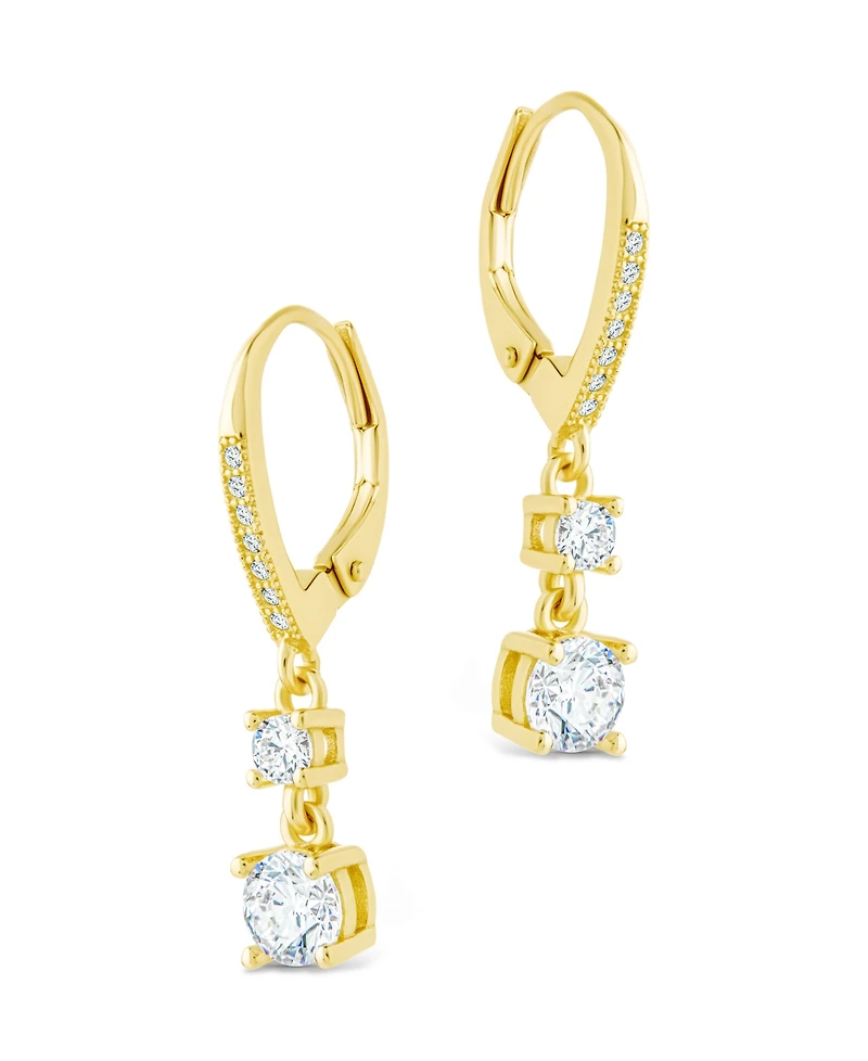 Sterling Forever Silver Magdalena Brilliant Cut Cz French Clip Earrings