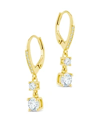 Sterling Forever Silver Magdalena Brilliant Cut Cz French Clip Earrings