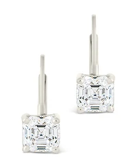Sterling Forever Sterling Silver Princess Cut French Clip Earrings