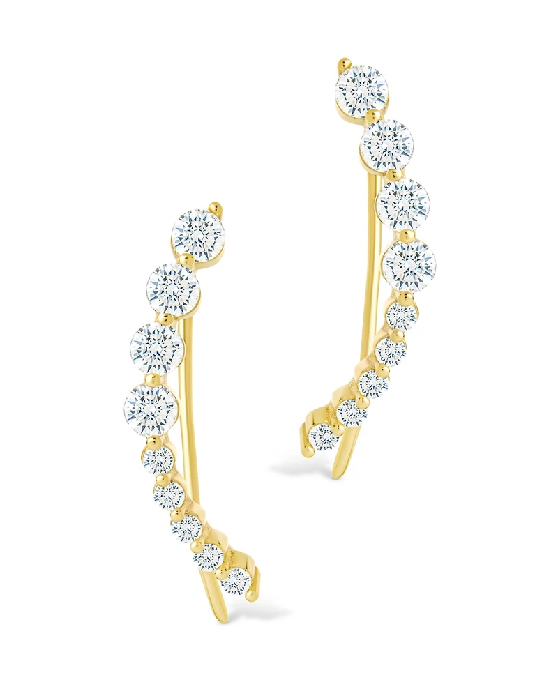 Sterling Forever Silver Brilliant Round Cz Crawlers