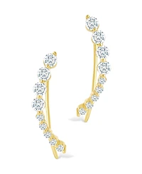 Sterling Forever Silver Brilliant Round Cz Crawlers