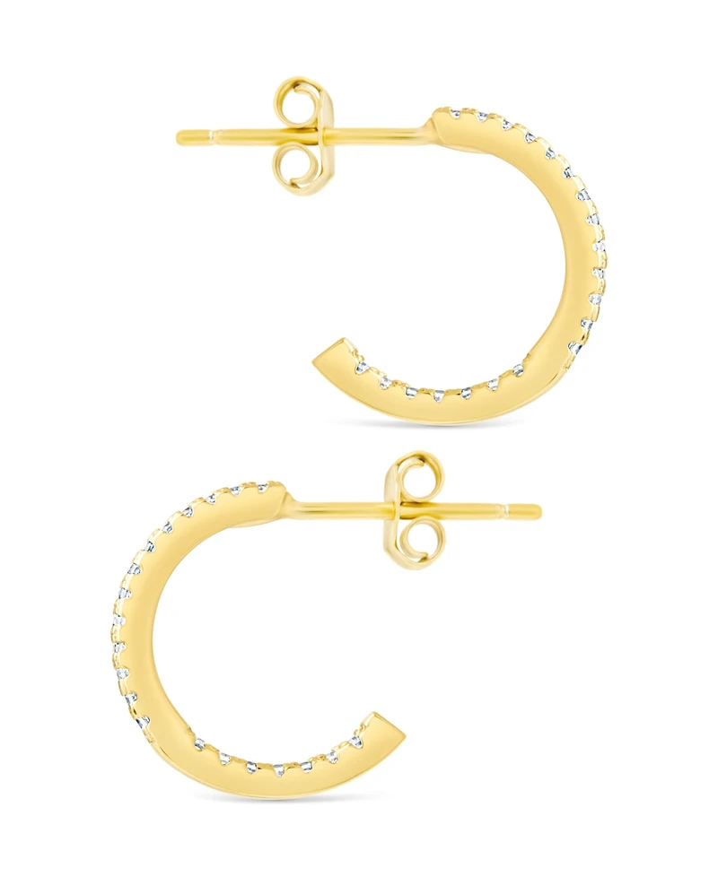 Sterling Forever Silver Thin Bezel Statement Hoops