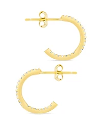 Sterling Forever Silver Thin Bezel Statement Hoops