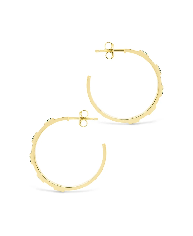 Sterling Forever Silver Asher Flat Polished Hoops